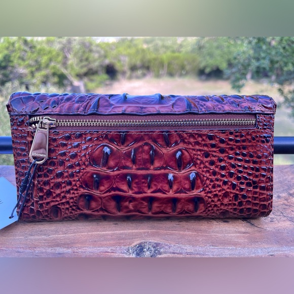 Brahmin SET EUC Large Amelia Tote and NWT Modern Wallet in PECAN Melbourne - Picture 6 of 17